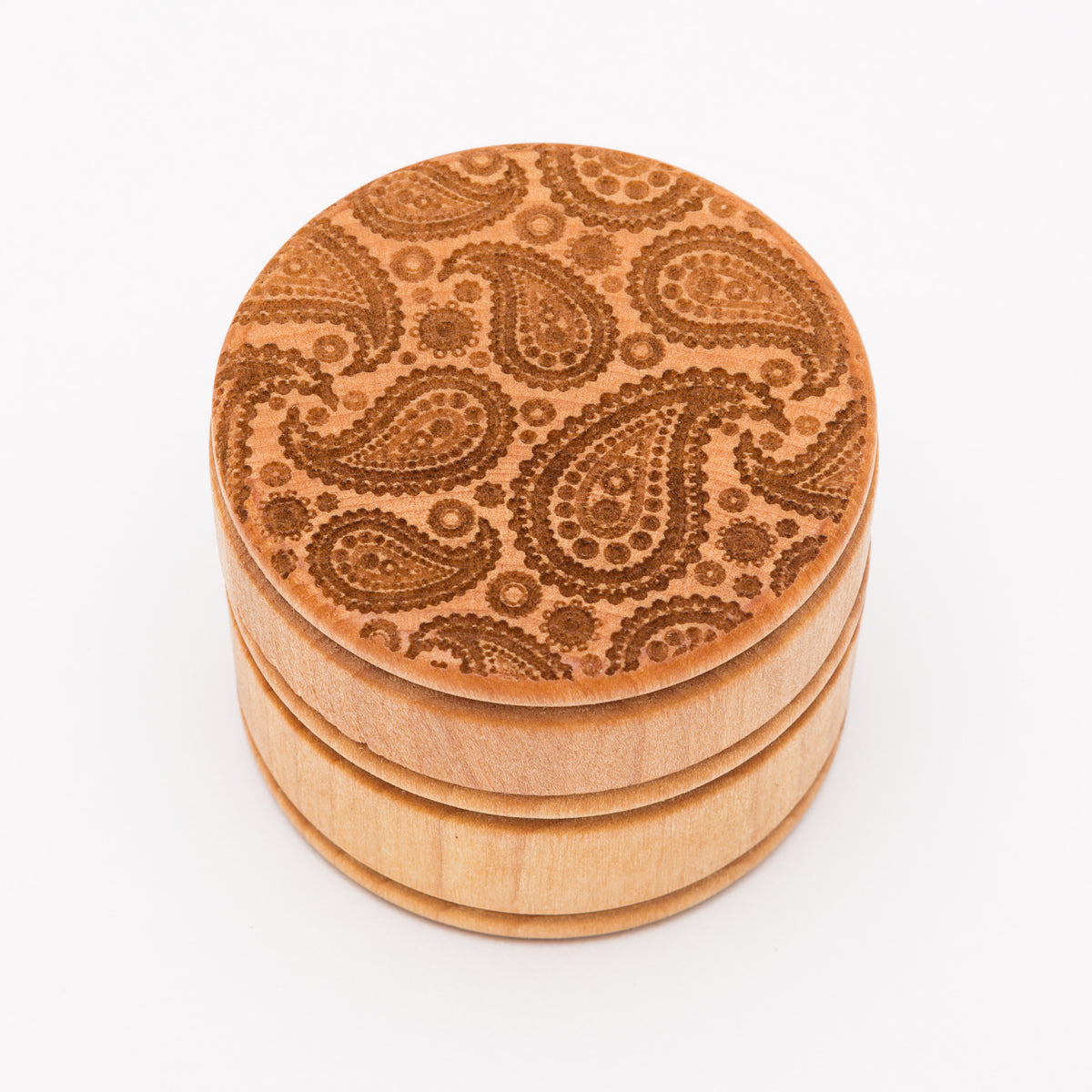 Round Wood Ring Box Blank Laser Engraving Blank Wood Powder Box