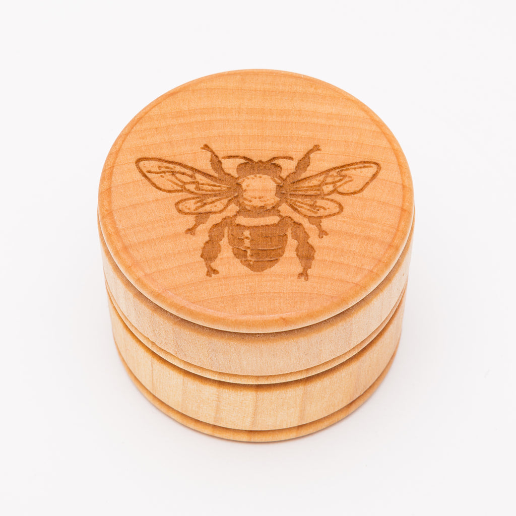 Honeybee Round Laser Cut Wood Box from Create Laser Arts
