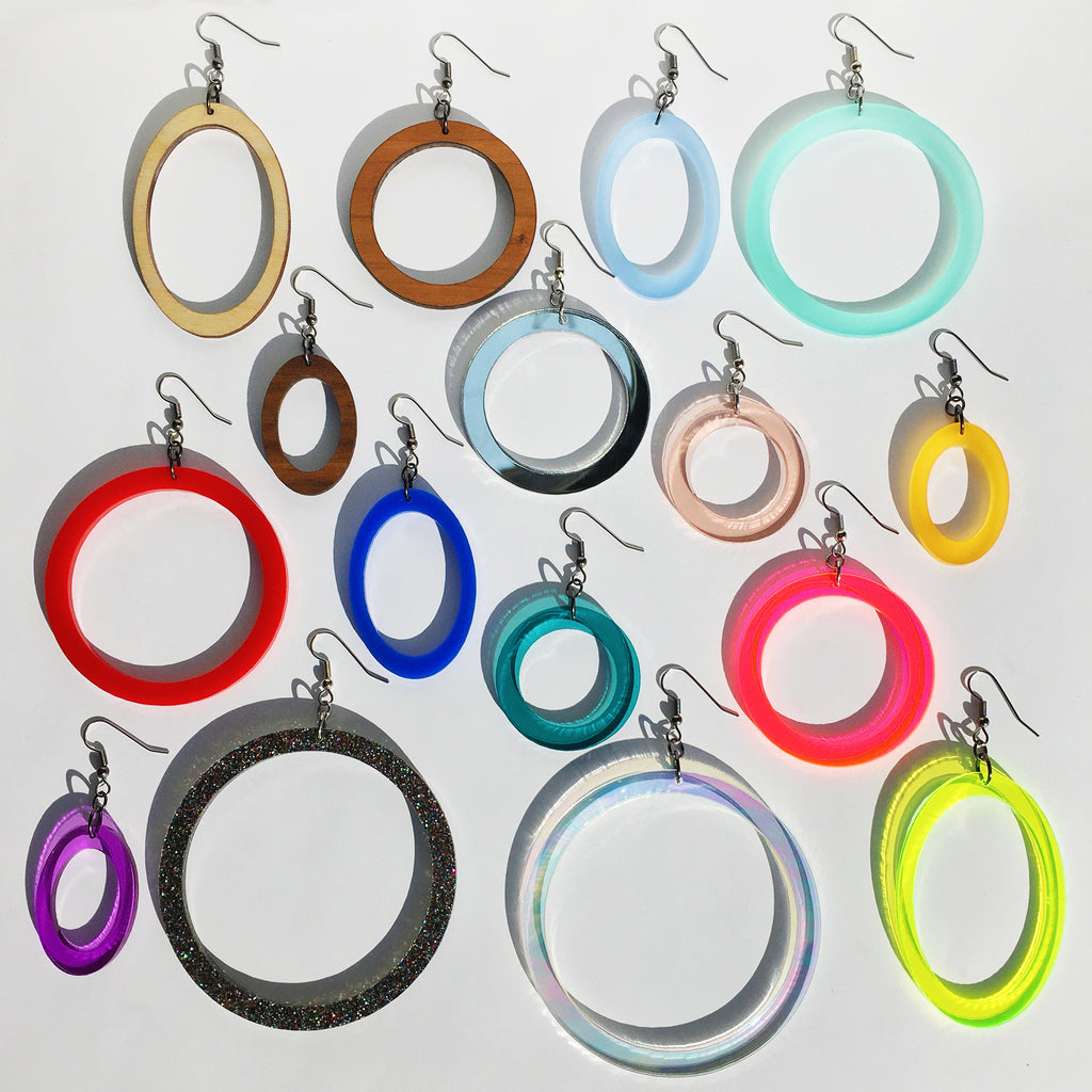 Wood earring blank laser cut shapes-circle hoop – Sherika Originals