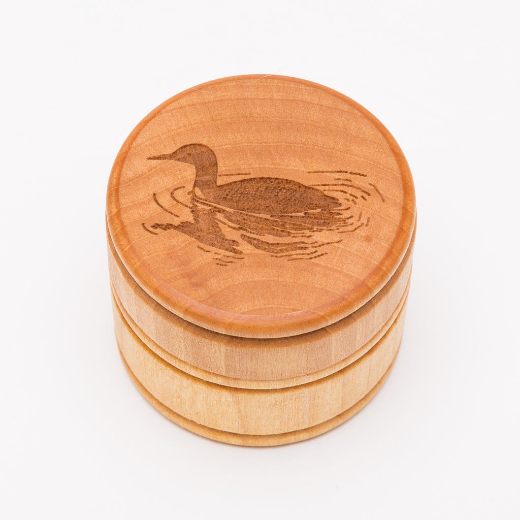 Loon Laser Etched Round Wood Box from Create Laser Arts