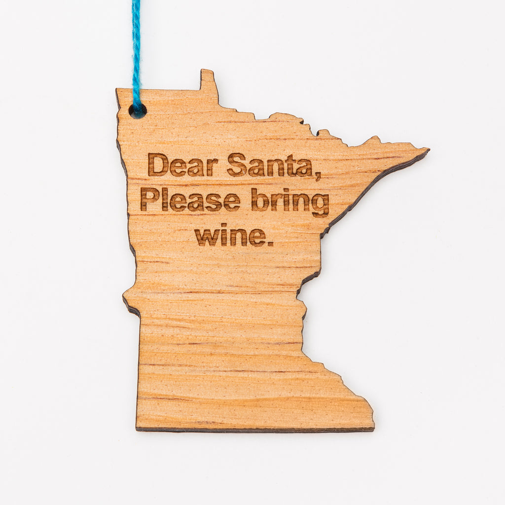 Dear Santa... Wine - MN Ornament or Magnet