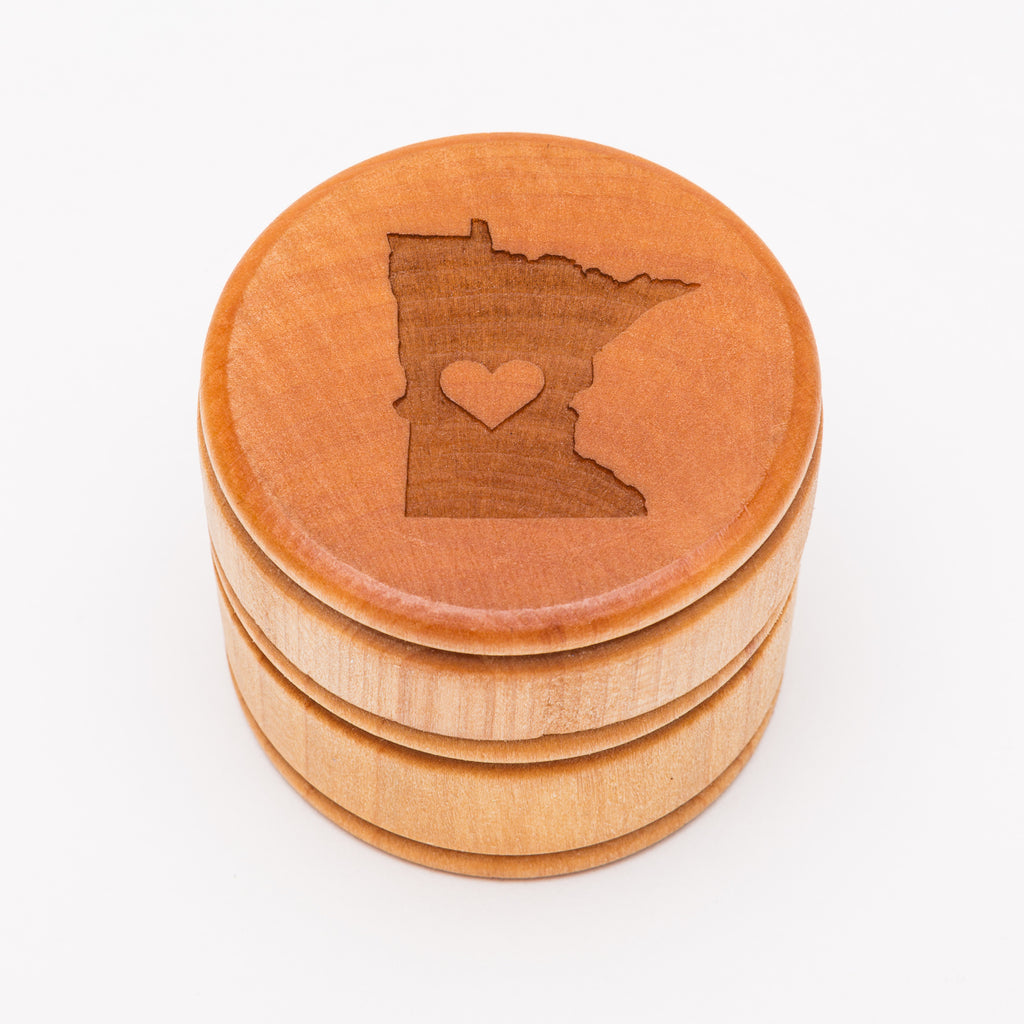 MN Love Minnesota Round Wood Box from Create Laser Arts