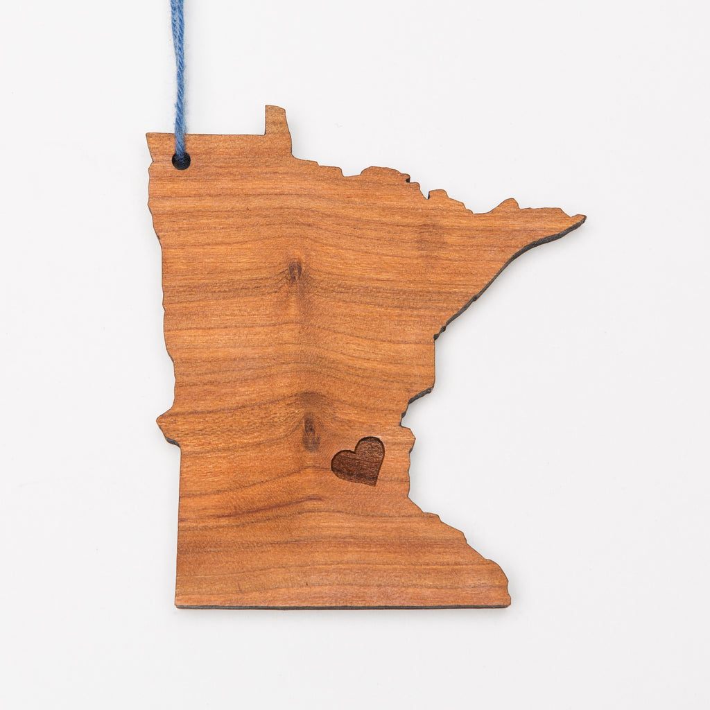 Minneapolis Love Minnesota Shaped Wood Ornament or Magnet